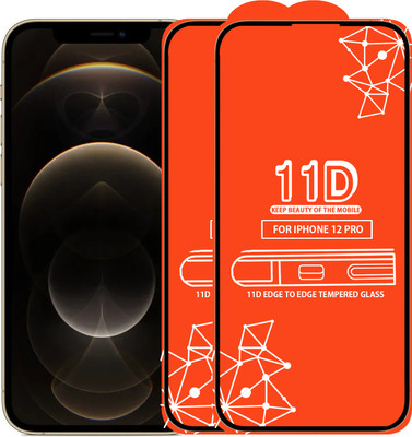 Qyist Edge To Edge Tempered Glass for Iphone 12 Pro(Pack of 2)