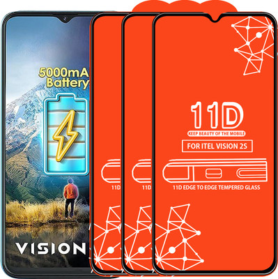 Roxel Edge To Edge Tempered Glass for Itel Vision 2S(Pack of 3)