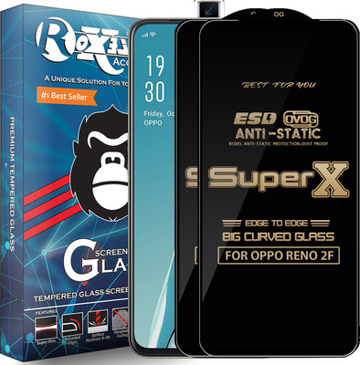 Roxel Edge To Edge Tempered Glass for Oppo Reno2 F(Pack of 2)