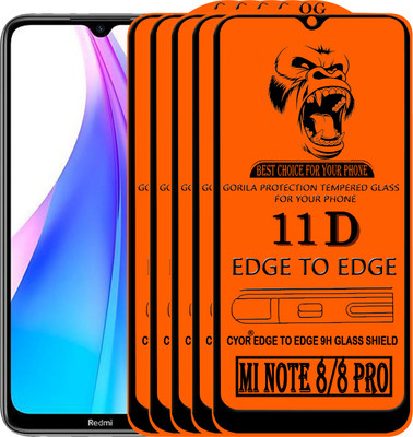 CYOR Edge To Edge Tempered Glass for REDMI NOTE 8(Pack of 5)