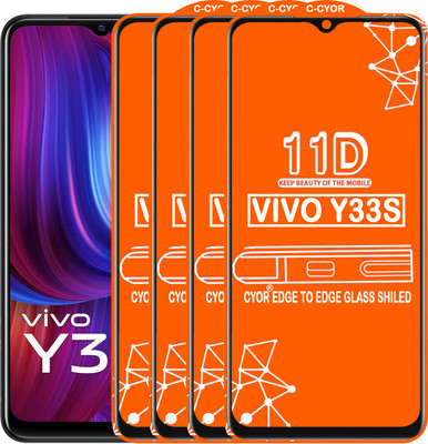 CYOR Edge To Edge Tempered Glass for VIVO Y33S(Pack of 4)