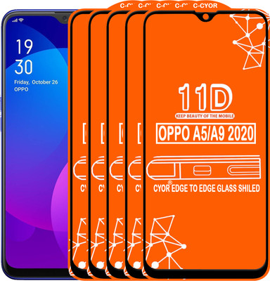 CYOR Edge To Edge Tempered Glass for OPPO A9 2020(Pack of 5)