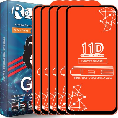 Roxel Edge To Edge Tempered Glass for Realme 6I(Pack of 5)