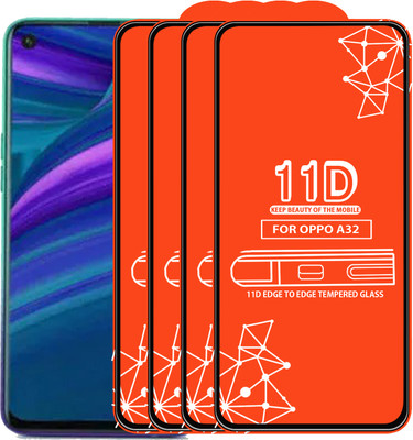 Qyist Edge To Edge Tempered Glass for Oppo A32(Pack of 4)