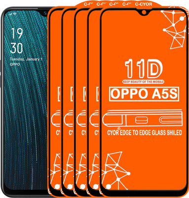 CYOR Edge To Edge Tempered Glass for OPPO A5S(Pack of 5)