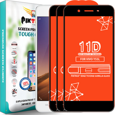 PikTrue Edge To Edge Tempered Glass for VIVO Y55L(Pack of 3)