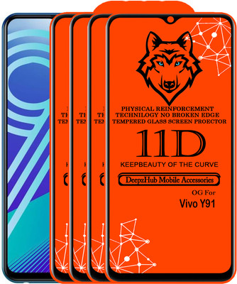 DeepzHub Edge To Edge Tempered Glass for vivo Y91(Pack of 4)