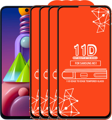 Roxel Edge To Edge Tempered Glass for Samsung Galaxy M51(Pack of 4)