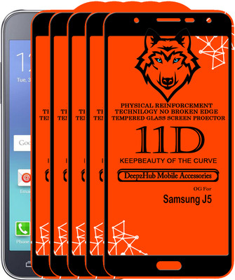 DeepzHub Edge To Edge Tempered Glass for Samsung Galaxy J5(Pack of 5)
