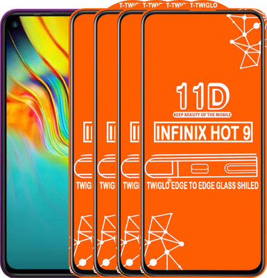 TWIGLO Edge To Edge Tempered Glass for INFINIX HOT 9(Pack of 4)