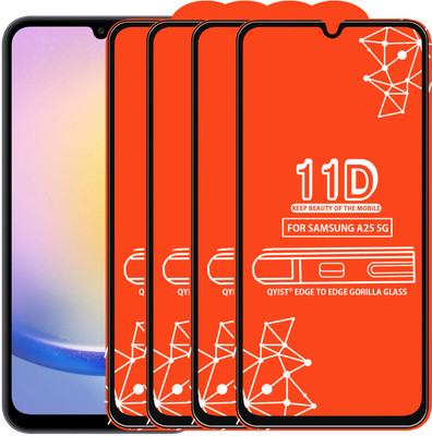 Qyist Edge To Edge Tempered Glass for Samsung Galaxy A25 5G(Pack of 4)