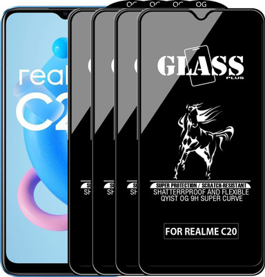 Qyist Edge To Edge Tempered Glass for REALME C20(Pack of 4)