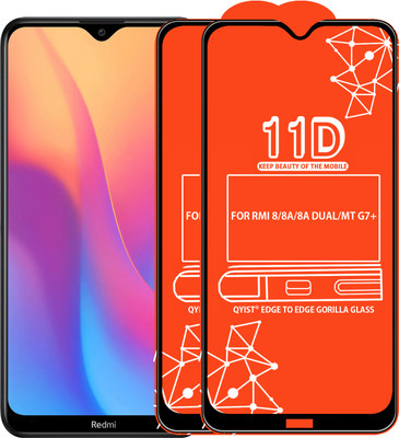 Qyist Edge To Edge Tempered Glass for FOR REDMI 8, REDMI 8A, REDMI 8A DUAL, MOTOROLA G7 PLUS(Pack of 2)