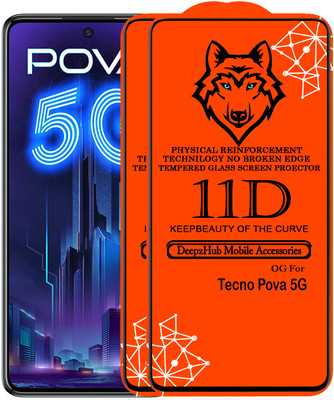 CRodible Edge To Edge Tempered Glass for Tecno Pova 5G(Pack of 2)