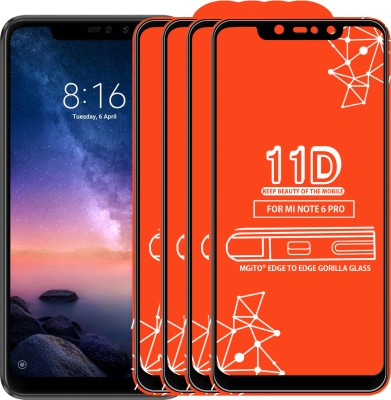MGito Edge To Edge Tempered Glass for Mi Redmi Note 6 Pro(Pack of 4)