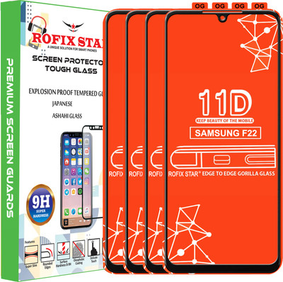 Rofix star Edge To Edge Tempered Glass for SAMSUNG GALAXY F22(Pack of 4)