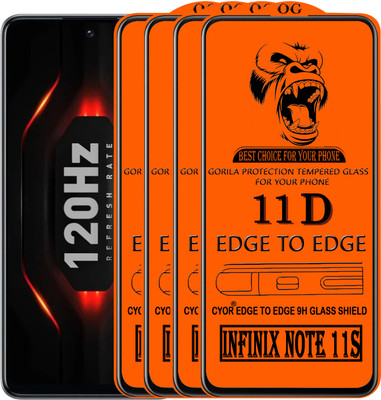 CYOR Edge To Edge Tempered Glass for INFINIX NOTE 11S(Pack of 4)