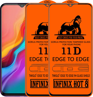 TWIGLO Edge To Edge Tempered Glass for Infinix Hot 8(Pack of 2)