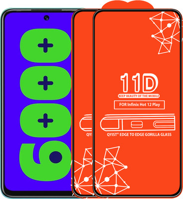 Qyist Edge To Edge Tempered Glass for Infinix Hot 12 Play(Pack of 2)