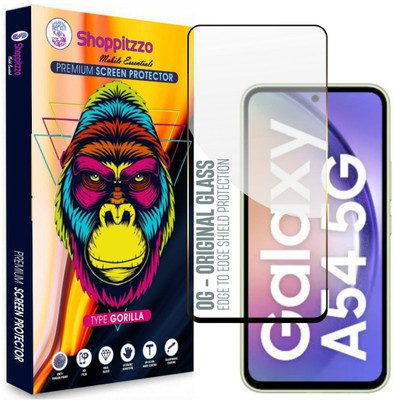 Shoppitzzo Edge To Edge Tempered Glass for Samsung Galaxy A54 5G**DuraGlass**Millitary Grade-Anti Explosion-Tempered Glass/Full Screen Coverage-Edge to Edge/9H Hardness/With Easy Installation Kit(Pack of 1)