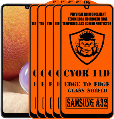 CYOR Edge To Edge Tempered Glass for SAMSUNG A32(Pack of 5)