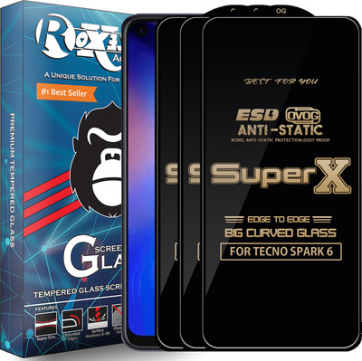 Roxel Edge To Edge Tempered Glass for TECNO SPARK 6(Pack of 3)
