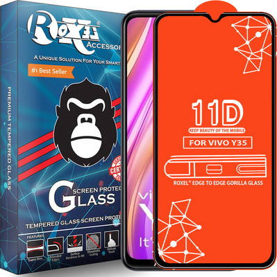 Roxel Edge To Edge Tempered Glass for Vivo Y35(Pack of 1)