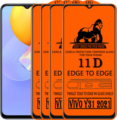 TWIGLO Edge To Edge Tempered Glass for VIVO Y31 2021(Pack of 4)