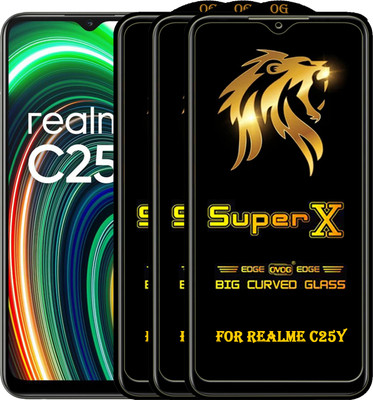 PFOAM Edge To Edge Tempered Glass for REALME C25Y(Pack of 3)
