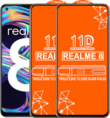 TWIGLO Edge To Edge Tempered Glass for REALME 8(Pack of 2)