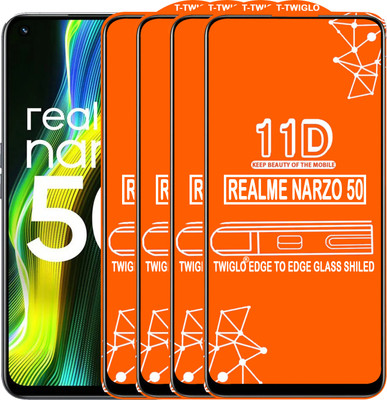 TWIGLO Edge To Edge Tempered Glass for REALME NARZO 50(Pack of 4)