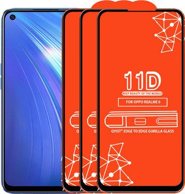 Qyist Edge To Edge Tempered Glass for Realme 6(Pack of 3)