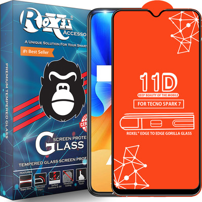 Roxel Edge To Edge Tempered Glass for Tecno Spark 7(Pack of 1)