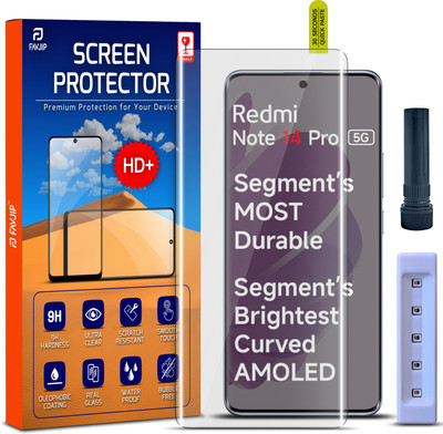 FAVJIP Edge To Edge Tempered Glass for Redmi Note 14 Pro 5G, Redmi Note 14 Pro, 3D Curved UV Liquid Glue Screen Guard Protector with Easy Installation Kit(Pack of 1)