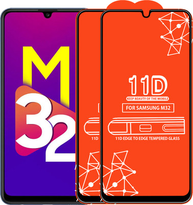 Qyist Edge To Edge Tempered Glass for Samsung Galaxy M32(Pack of 2)