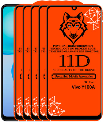 DeepzHub Edge To Edge Tempered Glass for vivo Y100A(Pack of 5)