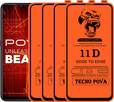 PFOAM Edge To Edge Tempered Glass for TECNO POVA(Pack of 4)