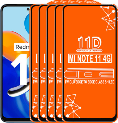 TWIGLO Edge To Edge Tempered Glass for REDMI NOTE 11 4G(Pack of 5)