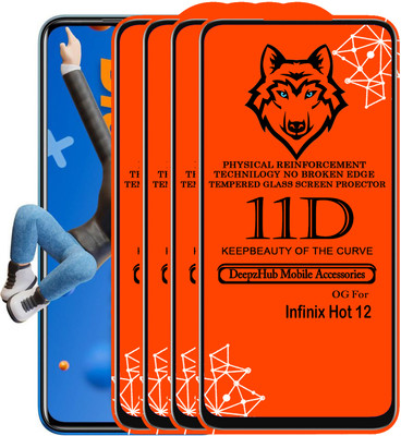 DeepzHub Edge To Edge Tempered Glass for Infinix Hot 12(Pack of 4)