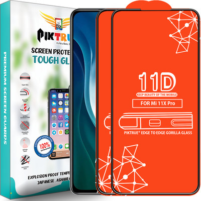 PikTrue Edge To Edge Tempered Glass for Mi 11X Pro 5G(Pack of 2)