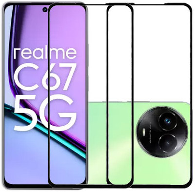 KMPERED Edge To Edge Tempered Glass for realme C67 5G, realme C67 5G, Realme C67, Realme C67 5G, REALME C67, REALME C67 5G(Pack of 2)