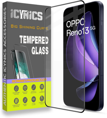 ICYNICS Edge To Edge Tempered Glass for Oppo Reno 13 5G, Anti-Fingerprint, Waterproof, Oil-resistant, Bubble-Free, Anti-Static, Scratch Resistant Full Coverage with Wooden box to ensure safety(Pack of 1)