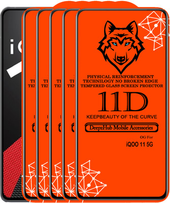 DeepzHub Edge To Edge Tempered Glass for IQOO 11 5G(Pack of 5)