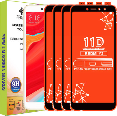 PFOAM Edge To Edge Tempered Glass for Mi Redmi Y2(Pack of 4)