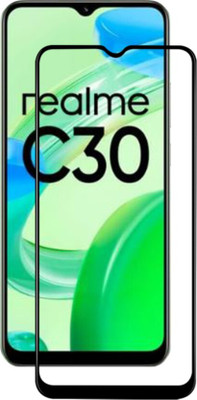DMJHP Edge To Edge Tempered Glass for Realme C30(Pack of 1)