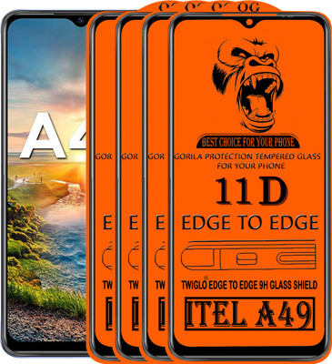 TWIGLO Edge To Edge Tempered Glass for ITEL A49(Pack of 4)