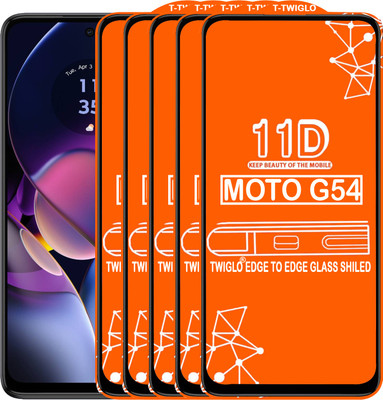 TWIGLO Edge To Edge Tempered Glass for MOTO G54(Pack of 5)