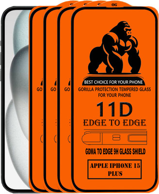 GDMA Edge To Edge Tempered Glass for Apple iPhone 15 Plus(Pack of 4)