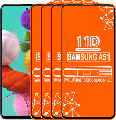 TWIGLO Edge To Edge Tempered Glass for SAMSUNG A51(Pack of 4)