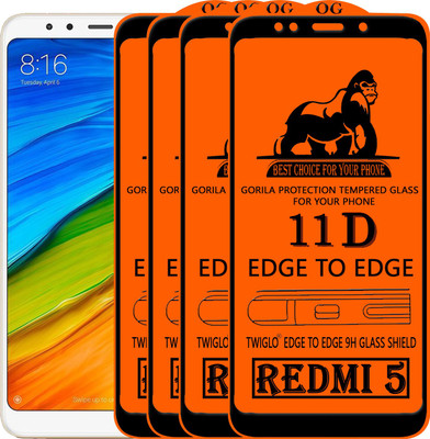TWIGLO Edge To Edge Tempered Glass for Mi Redmi 5(Pack of 4)